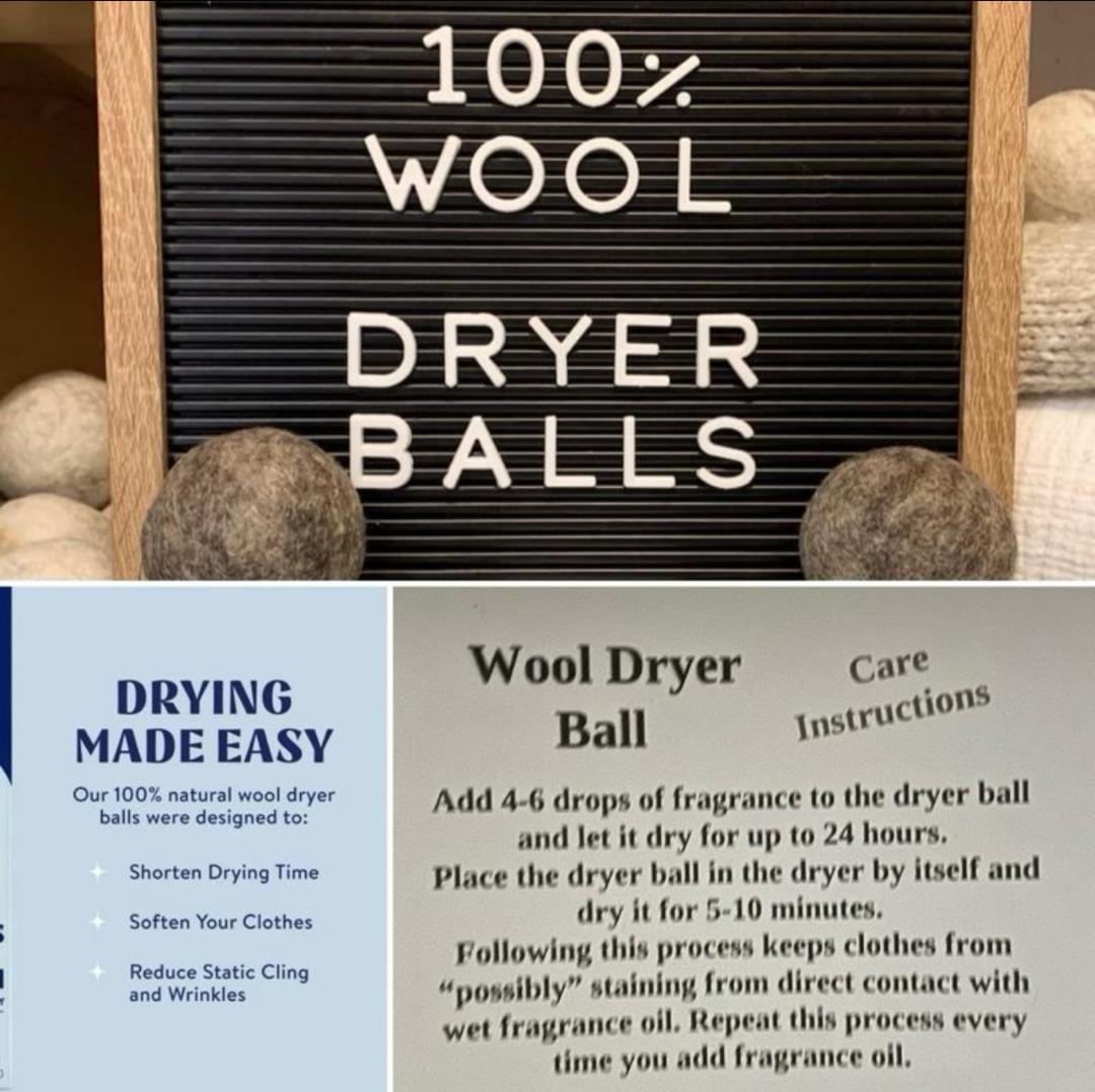 Wool Dryer Ball w/Fragrance Oil Refill