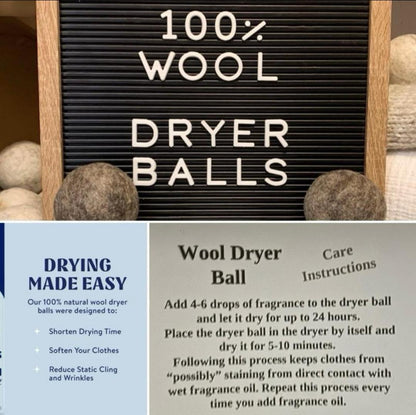 Wool Dryer Ball w/Fragrance Oil Refill